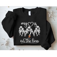 My Heart Is On The Line Offensive Lineman Vintage Football Sweatshirt