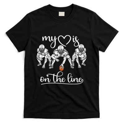 My Heart Is On The Line Offensive Lineman Vintage Football T-Shirt