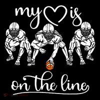 My Heart Is On The Line Offensive Lineman Vintage Football Tall T-Shirt