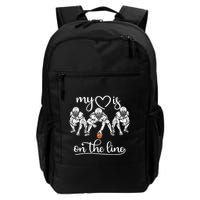 My Heart Is On The Line Offensive Lineman Vintage Football Backpack