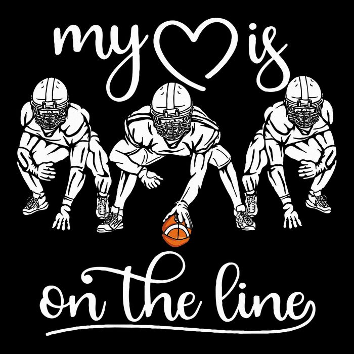 My Heart Is On The Line Offensive Lineman Vintage Football Backpack