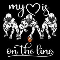 My Heart Is On The Line Offensive Lineman Vintage Football Bucket Hat