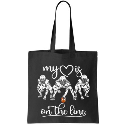 My Heart Is On The Line Offensive Lineman Vintage Football Bag