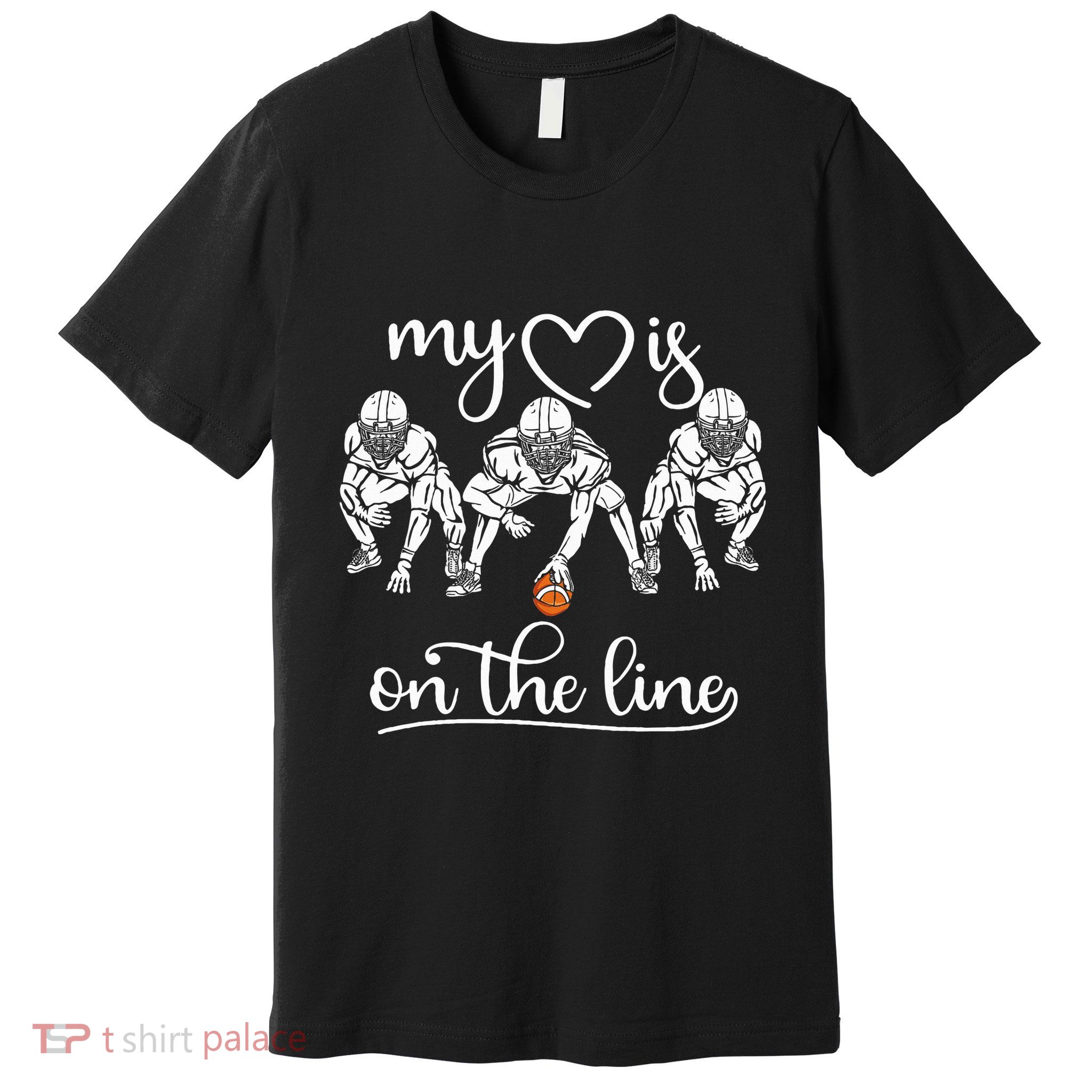 My Heart Is On The Line Offensive Lineman Vintage Football Premium T-Shirt