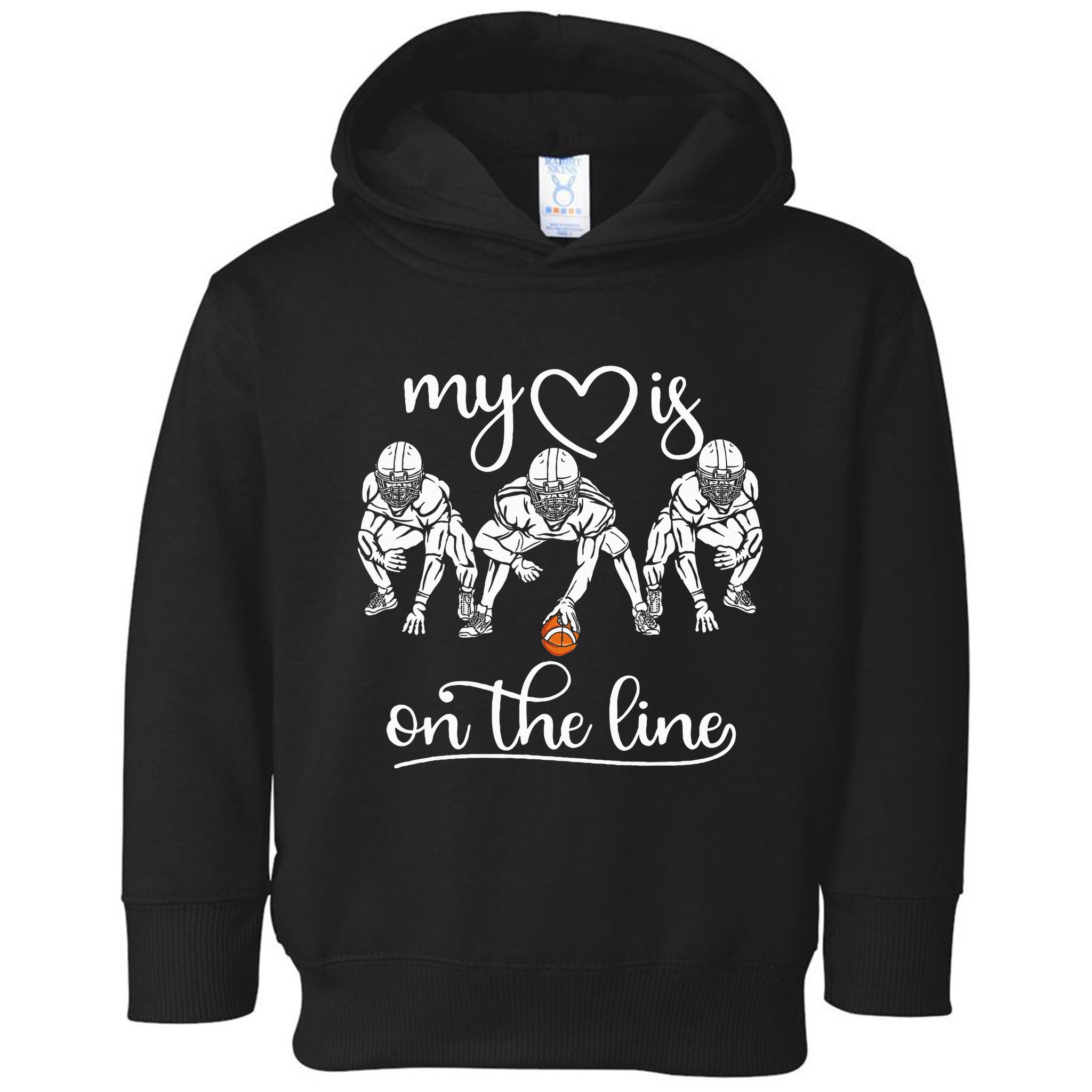 My Heart Is On The Line Offensive Lineman Vintage Football Toddler Hoodie