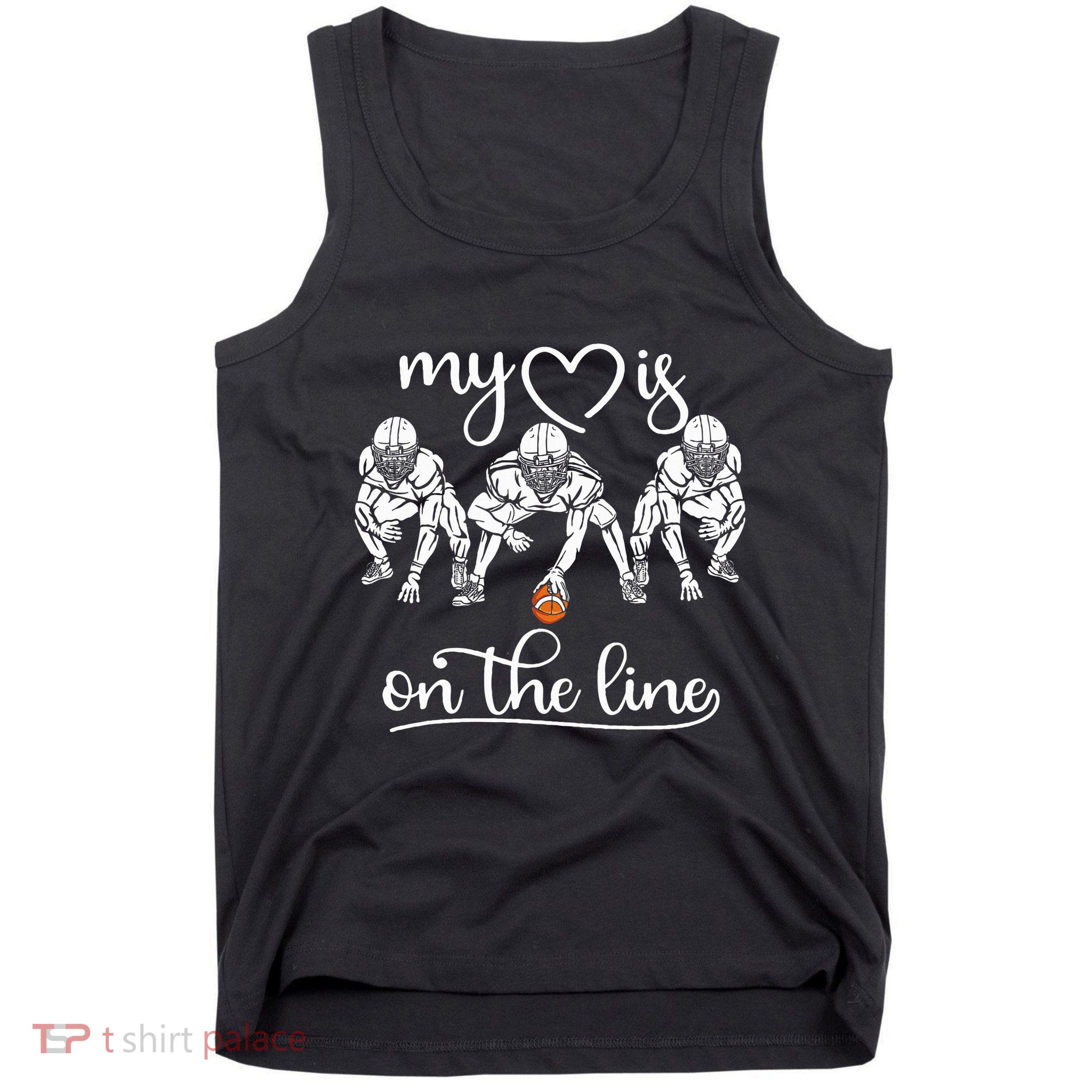 My Heart Is On The Line Offensive Lineman Vintage Football Tank Top