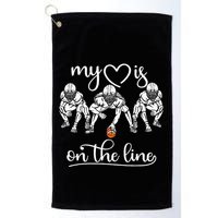 My Heart Is On The Line Offensive Lineman Vintage Football Golf Towel