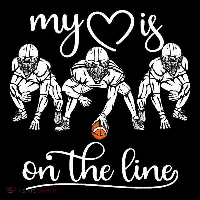 My Heart Is On The Line Offensive Lineman Vintage Football Womens T-Shirt