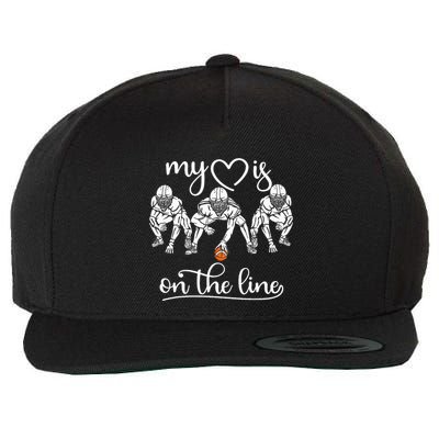 My Heart Is On The Line Offensive Lineman Vintage Football Wool Snapback Cap