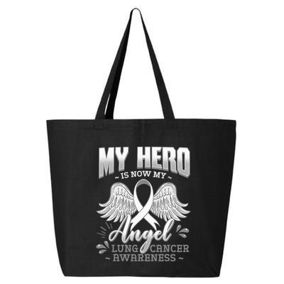 My Hero Is Now My Angel Lung Cancer Carcinoma Tumor 25L Jumbo Tote