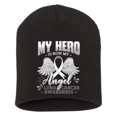 My Hero Is Now My Angel Lung Cancer Carcinoma Tumor Short Acrylic Beanie
