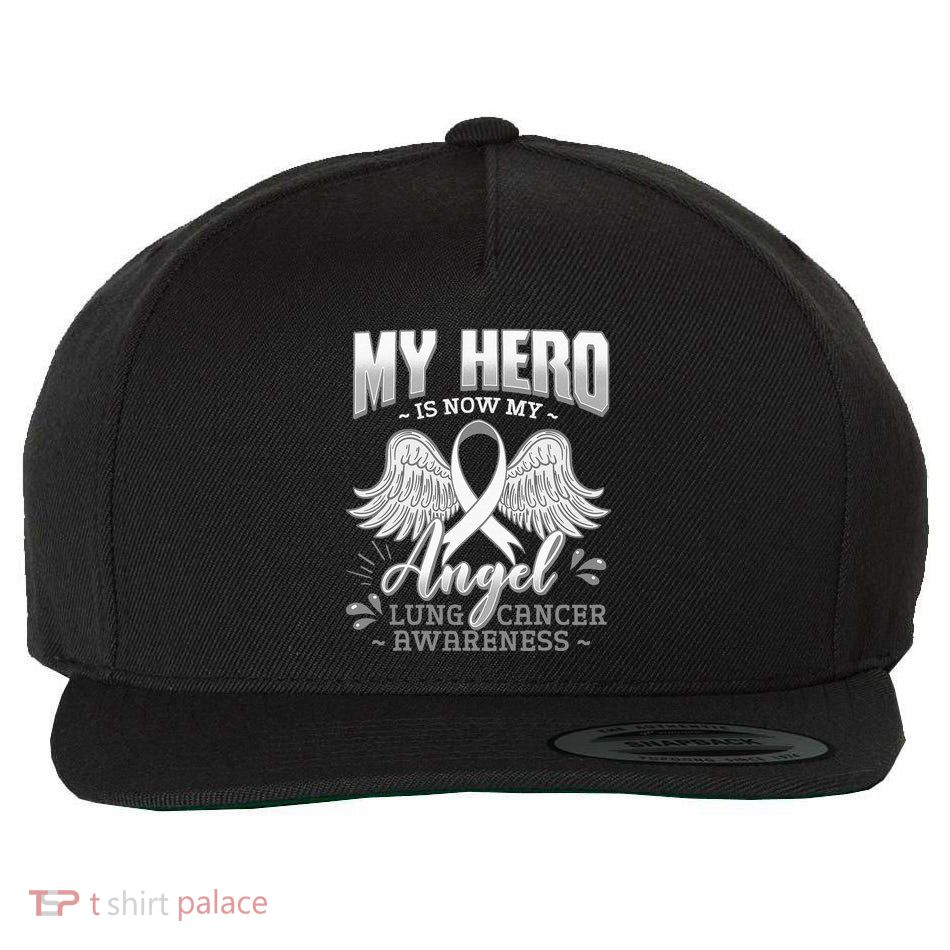 My Hero Is Now My Angel Lung Cancer Carcinoma Tumor Wool Snapback Cap
