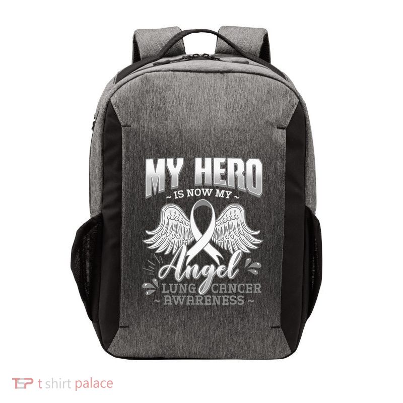 My Hero Is Now My Angel Lung Cancer Carcinoma Tumor Vector Backpack