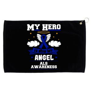 My Hero Is Now My Angel Als Neurodegenerative Disorder Blue Great Gift Grommeted Golf Towel