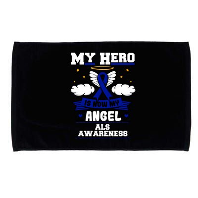 My Hero Is Now My Angel Als Neurodegenerative Disorder Blue Great Gift Microfiber Hand Towel