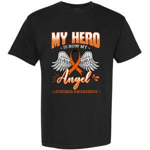 My Hero Is Now My Angel Leukemia Bone Marrow Hematologists Garment-Dyed Heavyweight T-Shirt