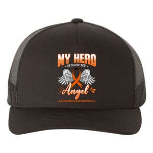 My Hero Is Now My Angel Leukemia Bone Marrow Hematologists Yupoong Adult 5-Panel Trucker Hat