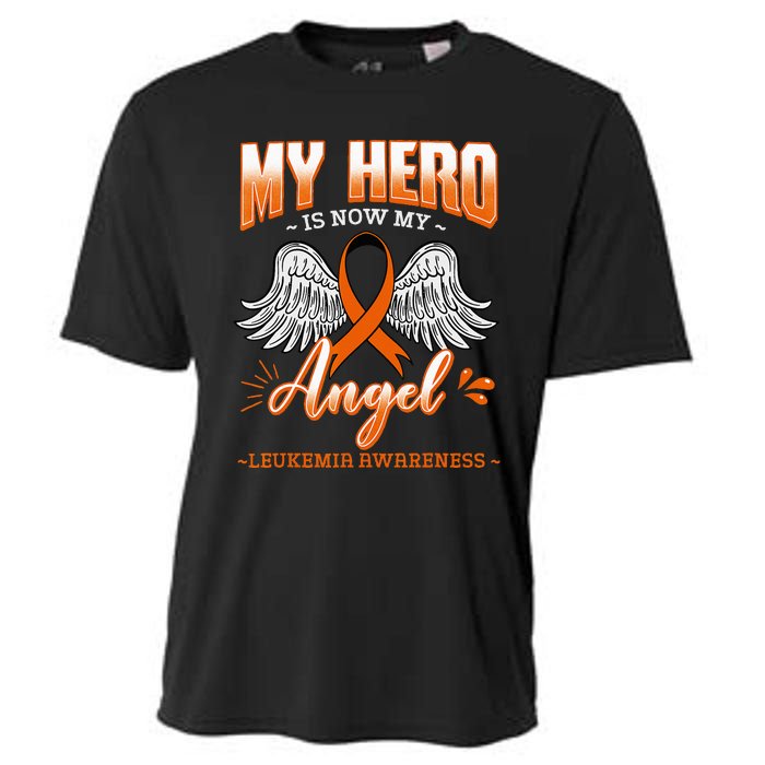 My Hero Is Now My Angel Leukemia Bone Marrow Hematologists Cooling Performance Crew T-Shirt