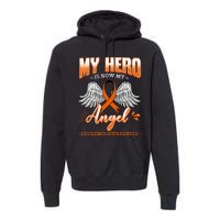 My Hero Is Now My Angel Leukemia Bone Marrow Hematologists Premium Hoodie