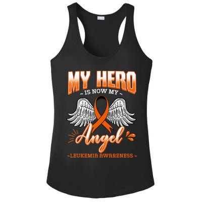 My Hero Is Now My Angel Leukemia Bone Marrow Hematologists Ladies PosiCharge Competitor Racerback Tank