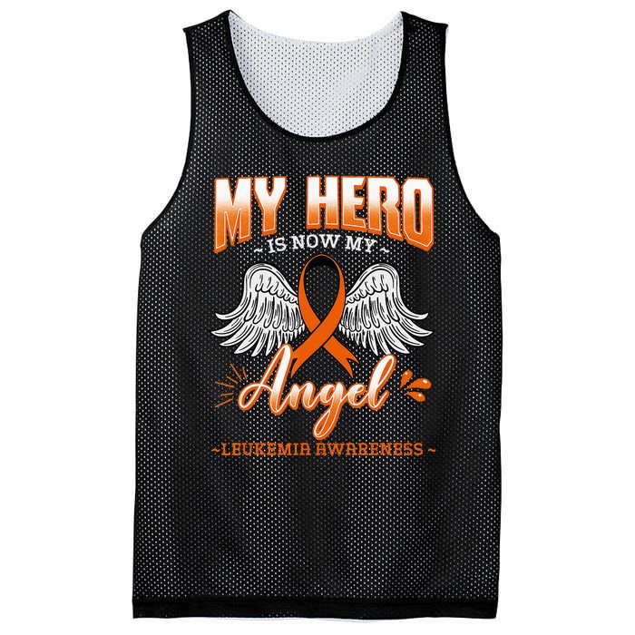 My Hero Is Now My Angel Leukemia Bone Marrow Hematologists Mesh Reversible Basketball Jersey Tank