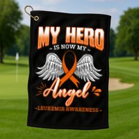 My Hero Is Now My Angel Leukemia Bone Marrow Hematologists Golf Towel