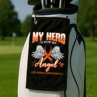 My Hero Is Now My Angel Leukemia Bone Marrow Hematologists Golf Towel