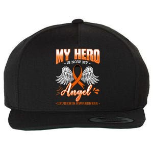 My Hero Is Now My Angel Leukemia Bone Marrow Hematologists Wool Snapback Cap