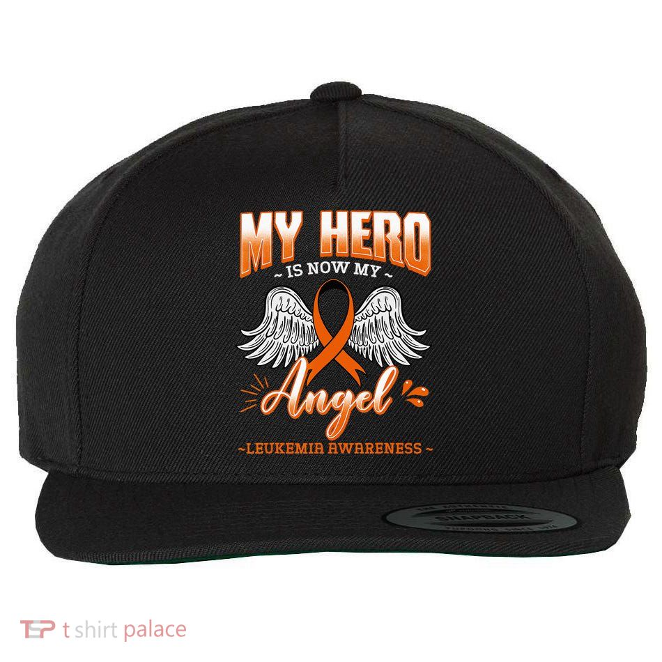 My Hero Is Now My Angel Leukemia Bone Marrow Hematologists Wool Snapback Cap