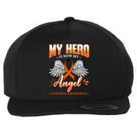 My Hero Is Now My Angel Leukemia Bone Marrow Hematologists Wool Snapback Cap