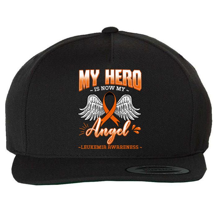 My Hero Is Now My Angel Leukemia Bone Marrow Hematologists Wool Snapback Cap