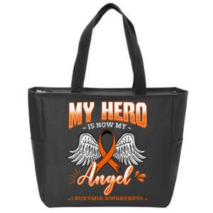 My Hero Is Now My Angel Leukemia Bone Marrow Hematologists Zip Tote Bag