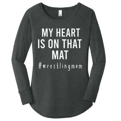 My Heart Is On That Mat Wrestling Mom Women's Perfect Tri Tunic Long Sleeve Shirt