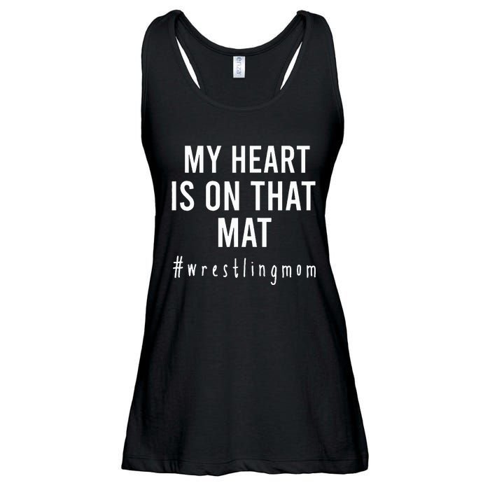 My Heart Is On That Mat Wrestling Mom Ladies Essential Flowy Tank