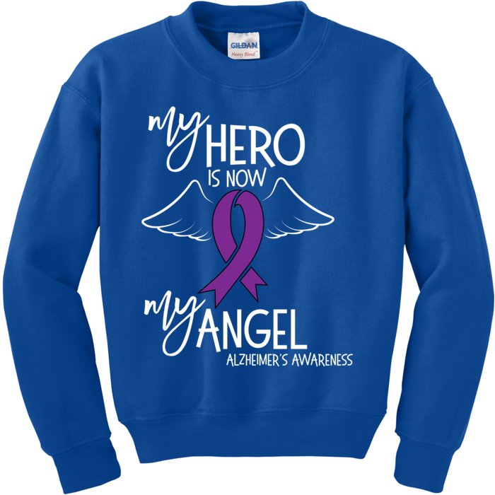 My Hero Is Now My Angel Alzheimers Awareness Gift Kids Sweatshirt