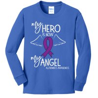 My Hero Is Now My Angel Alzheimers Awareness Gift Kids Long Sleeve Shirt