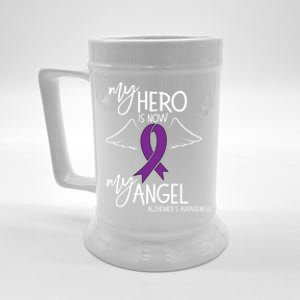 My Hero Is Now My Angel Alzheimers Awareness Gift Beer Stein