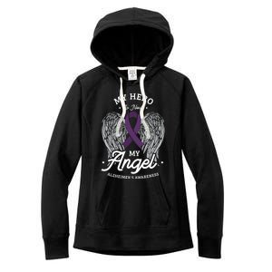 My Hero Is Now My Angel Alzheimer's Awareness Alzheimer Great Gift Women's Fleece Hoodie