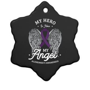 My Hero Is Now My Angel Alzheimer's Awareness Alzheimer Great Gift Ceramic Star Ornament