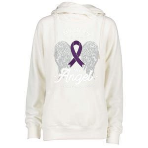 My Hero Is Now My Angel Alzheimer's Awareness Alzheimer Great Gift Womens Funnel Neck Pullover Hood