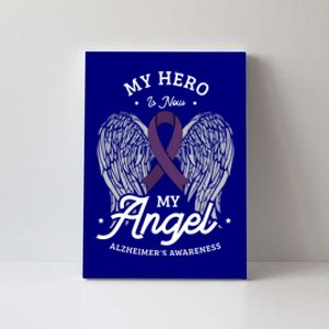 My Hero Is Now My Angel Alzheimer's Awareness Alzheimer Great Gift Canvas