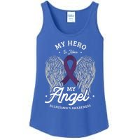 My Hero Is Now My Angel Alzheimer's Awareness Alzheimer Great Gift Ladies Essential Tank