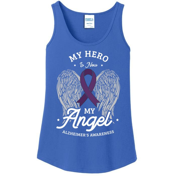 My Hero Is Now My Angel Alzheimer's Awareness Alzheimer Great Gift Ladies Essential Tank