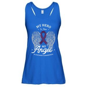 My Hero Is Now My Angel Alzheimer's Awareness Alzheimer Great Gift Ladies Essential Flowy Tank