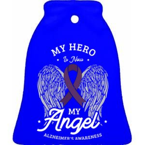 My Hero Is Now My Angel Alzheimer's Awareness Alzheimer Great Gift Ceramic Bell Ornament