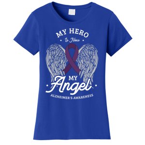 My Hero Is Now My Angel Alzheimer's Awareness Alzheimer Great Gift Women's T-Shirt