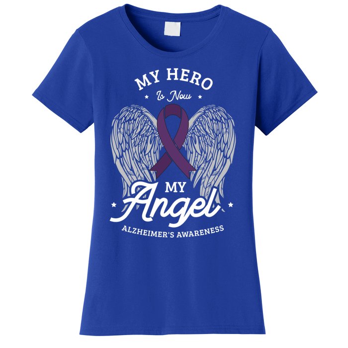 My Hero Is Now My Angel Alzheimer's Awareness Alzheimer Great Gift Women's T-Shirt