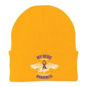 My Hero Is Now My Angel Alzheimer's Awareness Alzheimer Cute Gift Knit Cap Winter Beanie