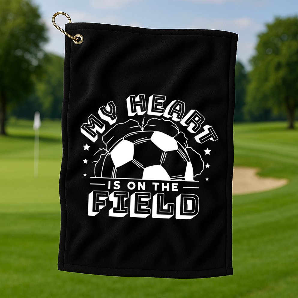My Heart Is On The Field Soccer Golf Towel