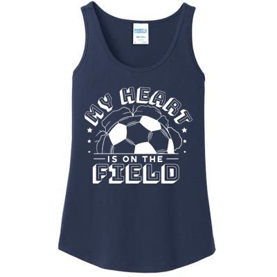 My Heart Is On The Field Soccer Ladies Essential Tank